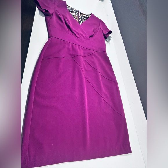 Donna Ricco New York Mulberry Purple Dress Size 4 NWT V-Neck Cocktail Dress - Picture 10 of 12